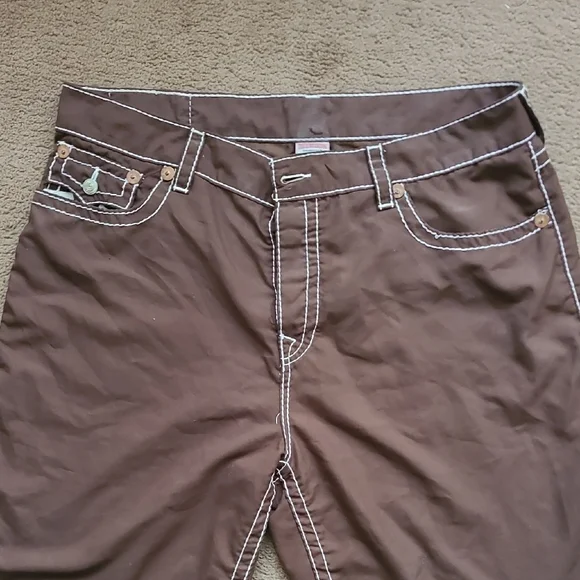 True Religion Brown Flat Front Shorts - Picture 5 of 14